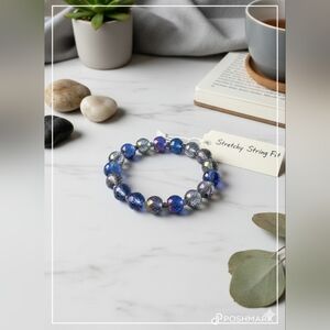 Elegant Blue and Purple Beaded Bracelet